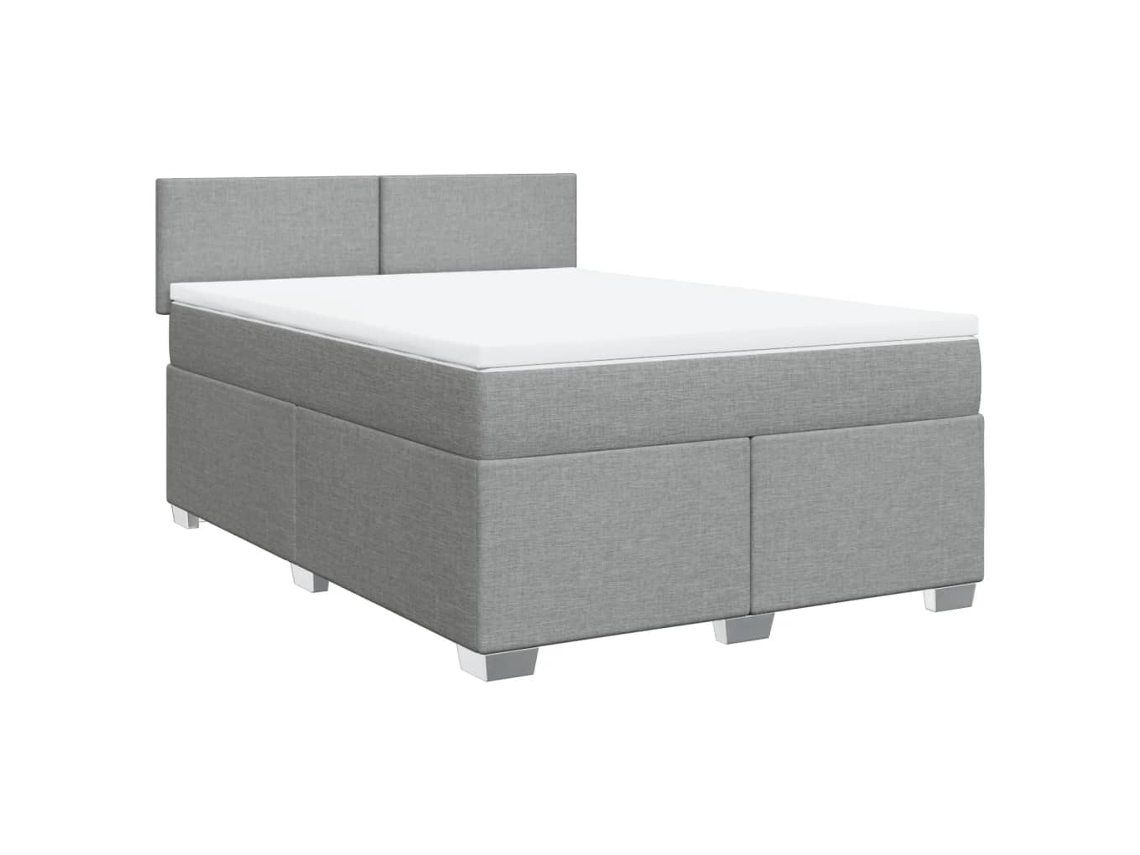 Maison Exclusive - Cama Box Spring Con Colchón Tela Gris Claro 160x200 Cm