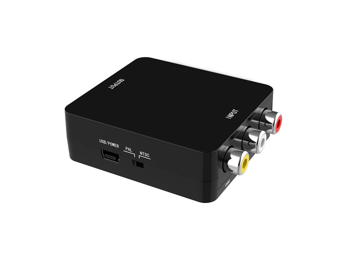 Conversor De Av Para Interface Multimídia Hd 1080p Plug And Play Adaptador Rca Para Hd Preto