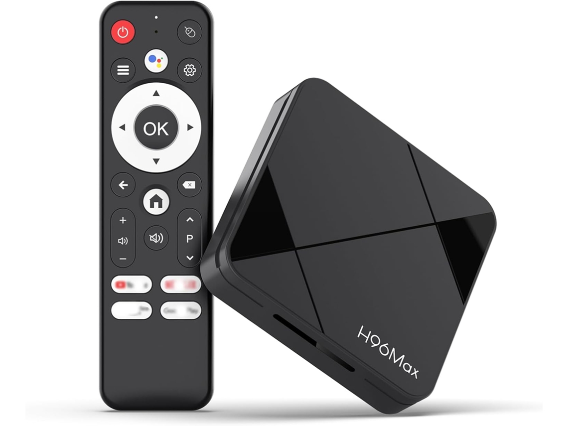 Smart Tv Box H96 Max Android 14.0 Quad-core 2 Gb/16 Gb Wifi6 2.4g/5.8ghz Bt5.0 4k Av1 Ultra Hd Control De Voz (negro)