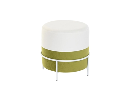 Reposapiés DKD Home Decor Natural Metal Blanco Verde (40 x 40 x 40 cm)