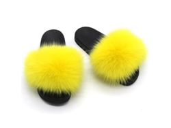 2026-zuecos De Piel De Zorro Para Mujer - Zapatillas De Pelo Abiertas Suaves Con Suela Antideslizante Interior Y Exterior