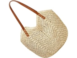 Bolso De Hombro Ciieeo Para Mujer, Ligero Y Espacioso, De Paja Tejida, Color Beige, Ideal Para La Playa.