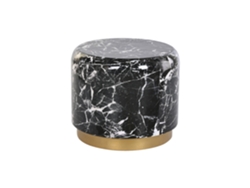 Mesita Auxiliar Hierro Simil Marmol Negro 50x50x45cm