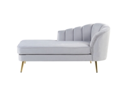 Chaise longue BELIANI Allier de Terciopelo Gris 150x76x75