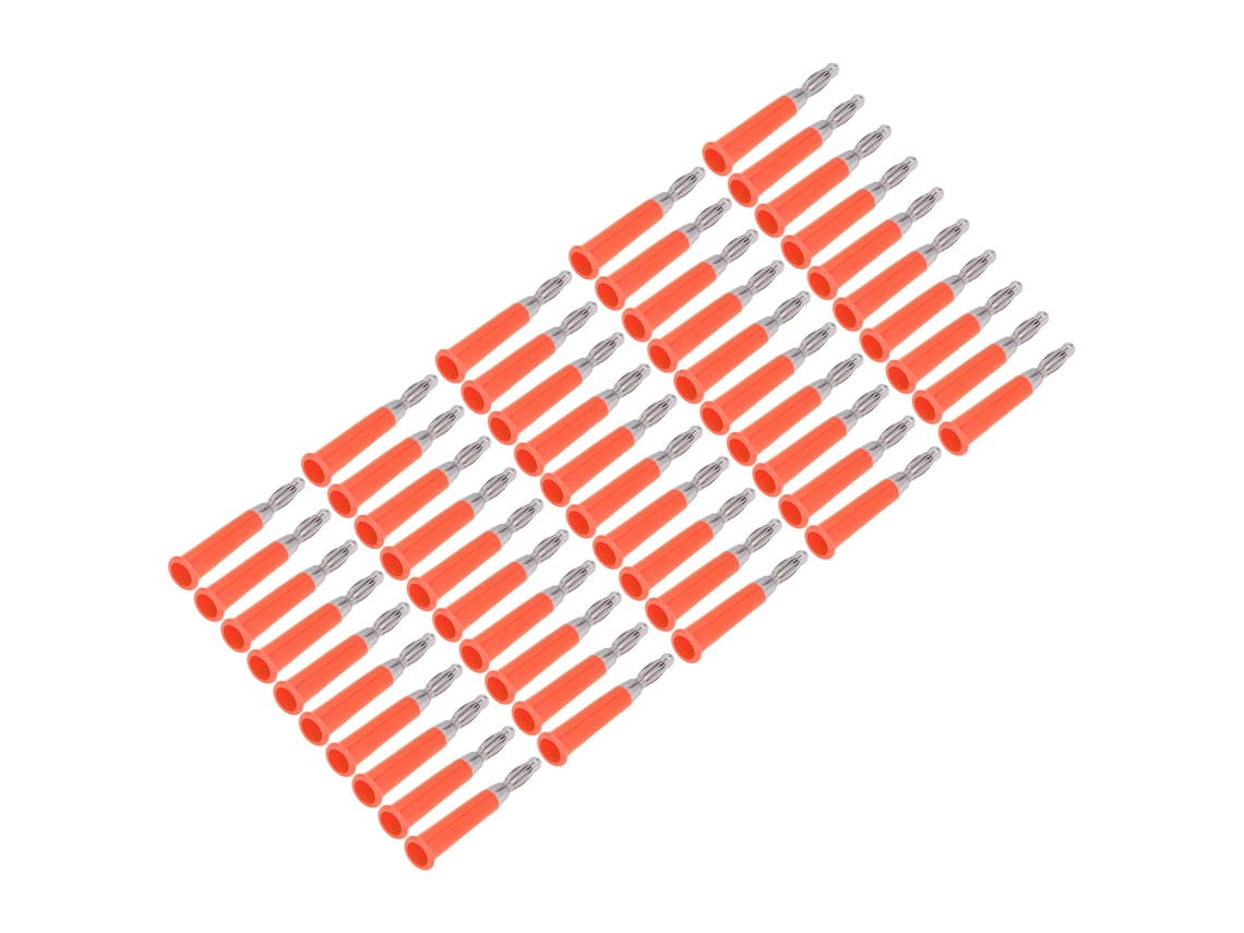 50 Unidades De Conectores Banana Para Linterna, Soldados, De Aleación De Zinc Abs, Para Enchufe De 4 Mm, Color Rojo.