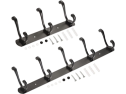Juego 2 En 1: Soporte Para Toallas Con Base De Acero Inoxidable Y Doble Gancho (3 O 5 Ganchos)