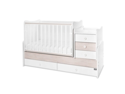 Cuna Convertible En Cama-escritorio Maxi Plus De Lorelli Whitelight Oak