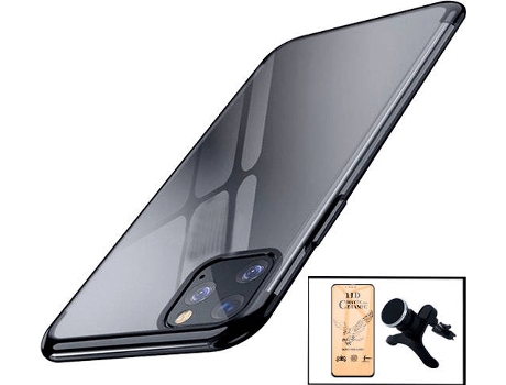 Kit Cristal Templado CeramicGlass Full Cover, Funda SlimArmor y Soporte Magnético de Coche Apple iPhone 13 Pro PHONECARE Negro