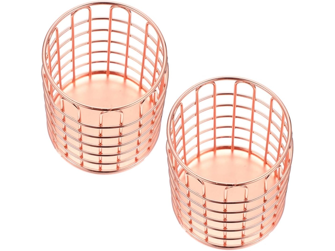 Juego de 2 portalápices metálicos, portalápices metálico, porta brochas de maquillaje Gokoco