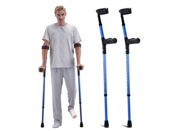 Muletas de antebrazo de aluminio ajustables con suela antideslizante y soporte hasta 158 kg Tekmaquinas