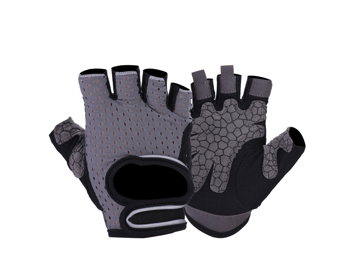 Guantes de fitness Boodun para levantamiento de pesas, gimnasio y entrenamiento al aire libre (gris L)