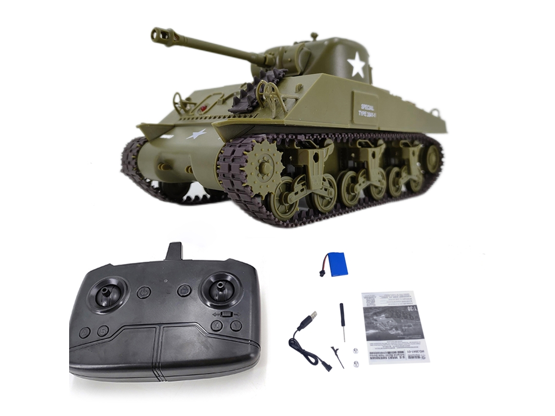 Tanque Teledirigido A Escala 1:30 Con Torreta Giratoria De 320°, Sistema De Combate Infrarrojo, Sonido Y Luz Simulados.