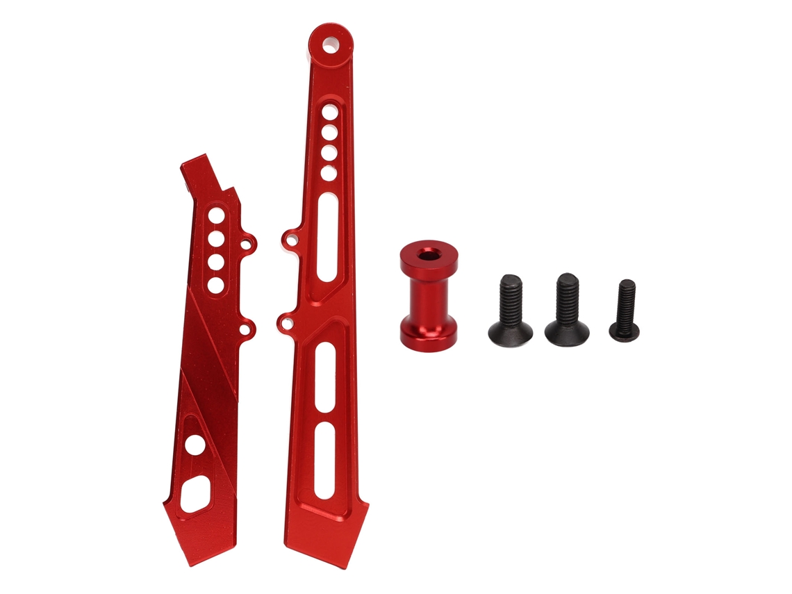 Refuerzo De Chasis Delantero Y Trasero De Aleación De Aluminio Profesional Para Coche Rc Arrma 1/7 1/8 Rojo