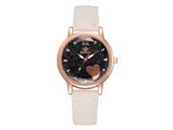 Reloj De Pulsera De Moda Para Mujer Con Correa De Piel Sintética Y Esfera Con Diseño De Cielo Estrellado Y Diamantes De Imitación Blancos.