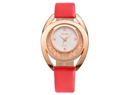 Reloj De Pulsera Sencillo Para Mujer Con Correa De Pu Y Movimiento De Cuarzo Yolako (rojo)