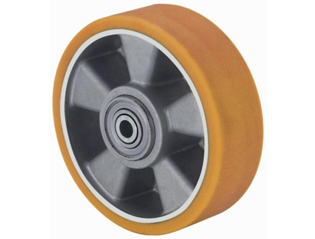 Rueda aub125-20-50(ancha) nucleo alumin.y banda poliur.naranja bolas ALEX