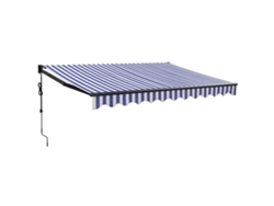 Maison Exclusive - Toldo Retráctil Automático Azul Y Blanco 3,5x2,5 M