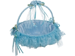 Cesta De Niña De Las Flores Con Asas De Moño Y Encaje Para Boda Romántica Y Decoración