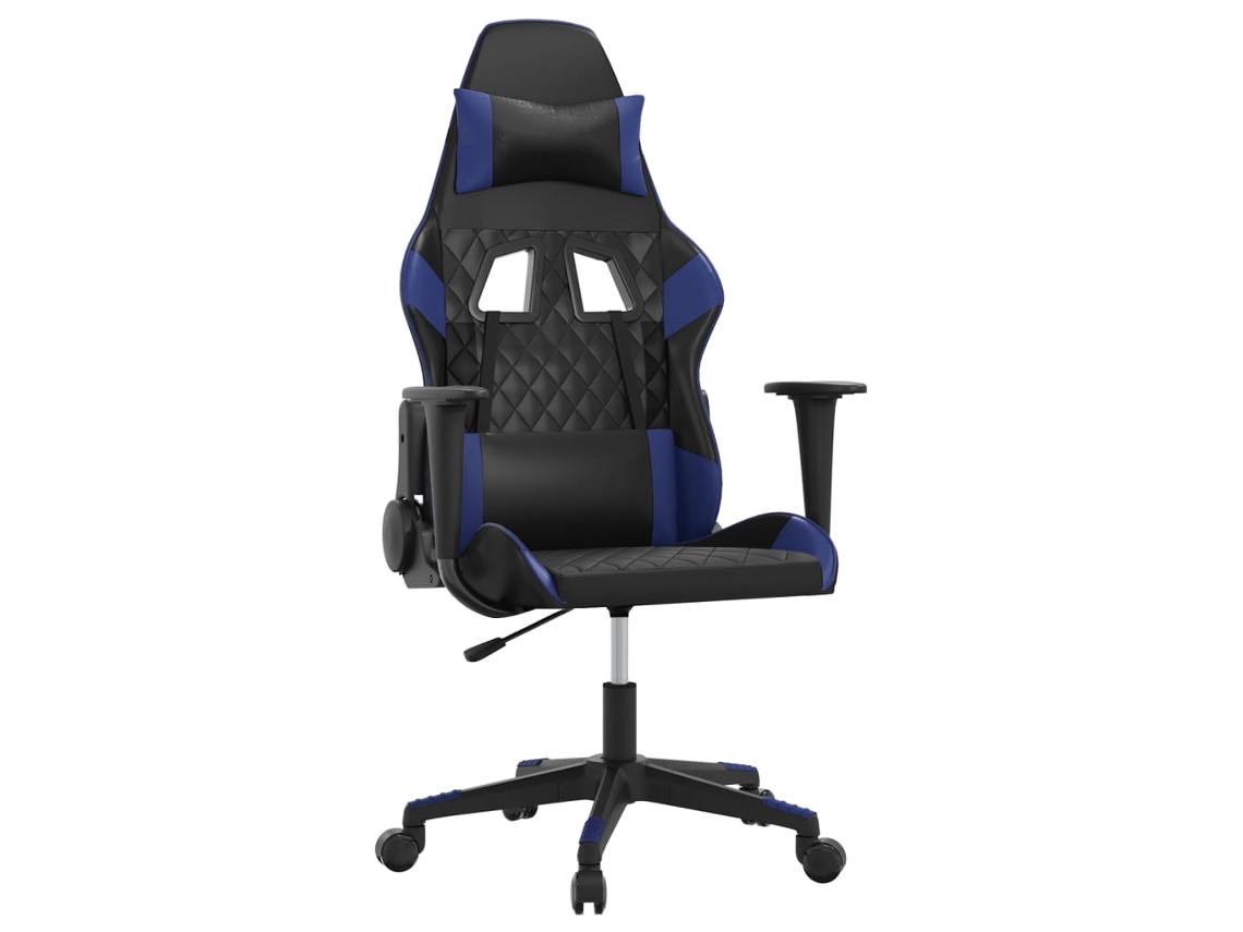 VIDAXL Silla Gaming De Masaje Cuero Sintético Negro Y Azul