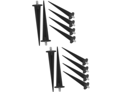 Juego De 12 Estacas Para Suelo, Ideales Para Patios Y Jardines, Perfectas Para Iluminación Paisajística. Fabricadas En Aluminio Negro.