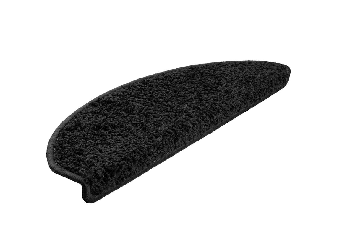Alfombrillas Para Escaleras 30 Uds 65x21x4 Cm Negro Semicircular Grande