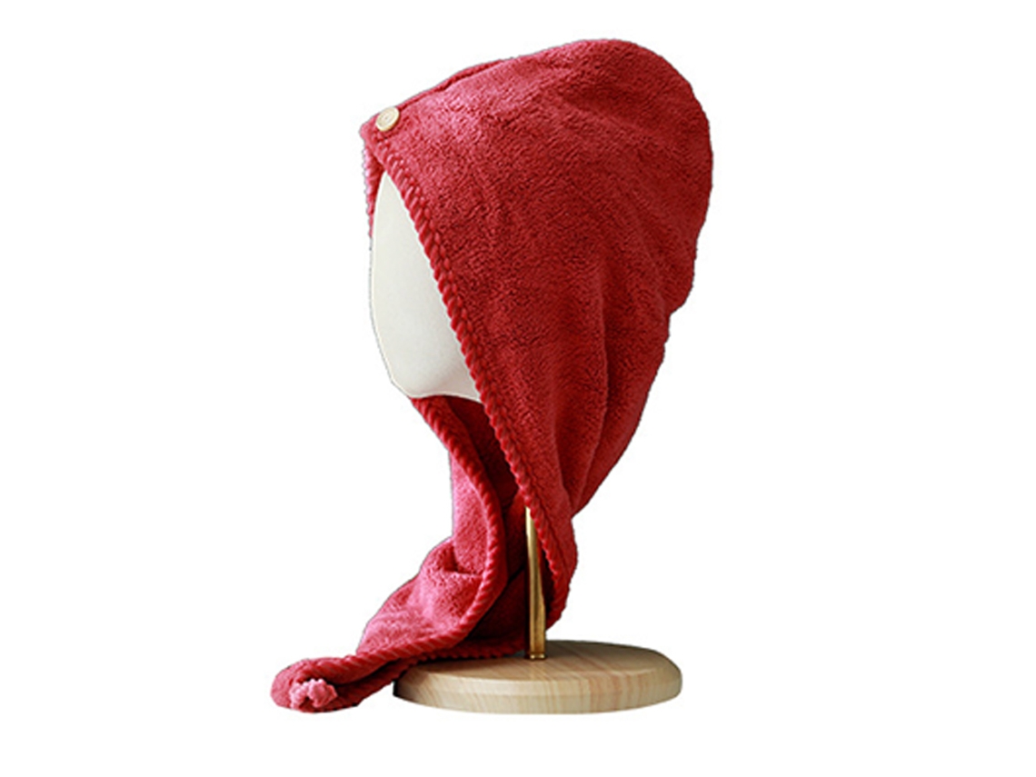 Toalla KOFIHETY Cabello Ideal Rizado Largo Grueso Absorbente Rojo (Talla Única)