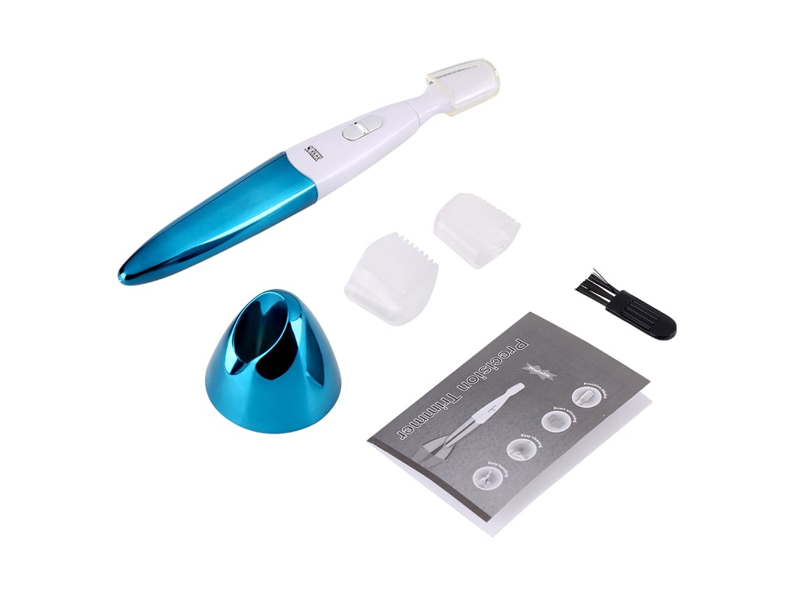 Depilador Eléctrico Para Mujer Pelo Brazos Línea Bikini Piernas Lavable Recortador Cejas Epilador Azul