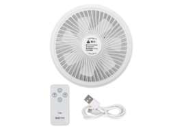Ventilador portátil para camping con control remoto USB - Blanco
