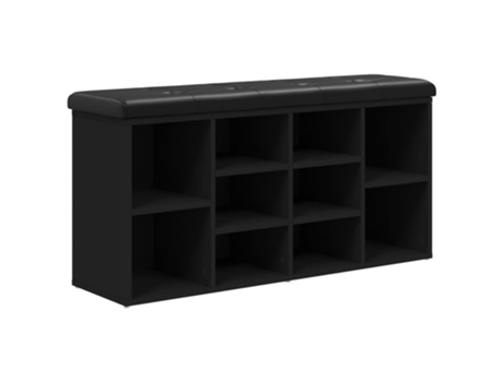 Banco zapatero VIDAXL madera de ingeniería negro (102x32x50 cm)