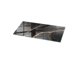 Tablero de mesa rectangular de Espelharte (125 x 50 cm - Diseño de mármol con vetas - Negro)