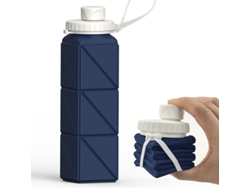 Botella De Agua Plegable De Silicona De 610 Ml, Portátil Y Plegable Para Viajes, 1 Unidad (azul Oscuro)