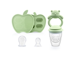 Alimentador Frutas Bebé Chrui 6+ Meses Con Molde Hielo Solo Oso Alivio Encías (verde)