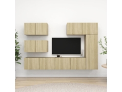 6 Pzs Pack de Muebles de Armario Tv Contrachapado Roble Sonoma