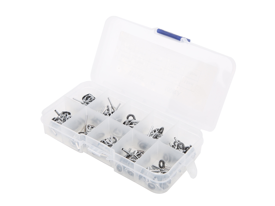 Juego de 100 anillos guía de cerámica para cañas de pescar