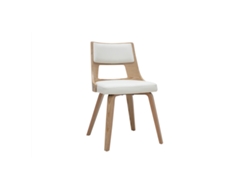 Silla Escandinava Blanca Y Madera Clara Garbo Miliboo
