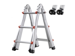 Escalera Telescópica de Aluminio de 9 Peldaños, Capacidad Hasta 150kg Tekmaquinas