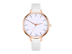 Reloj De Pulsera De Cuarzo Para Mujer Con Esfera Redonda, Resistente A Los Arañazos, Color Blanco.