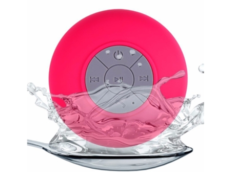 Mini Altavoz de Ducha Bluetooth con Micrófono Incorporado y Ventosa Apto para Baño y Exterior Rosa BISBISOUS