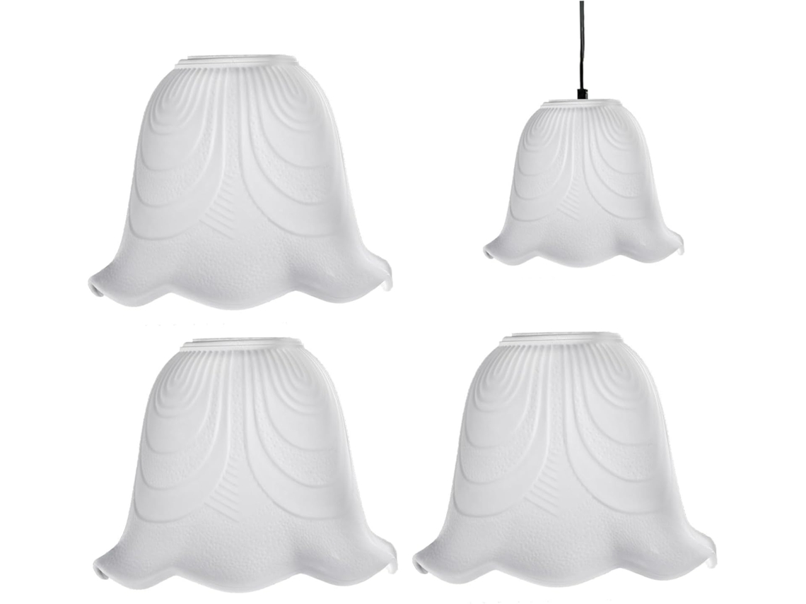 Juego De 3 Pantallas De Luz De Vidrio Esmerilado E27, Cubiertas Transparentes Y Ligeras Para Lámparas Colgantes, Adecuadas Para Sala De Estar Y