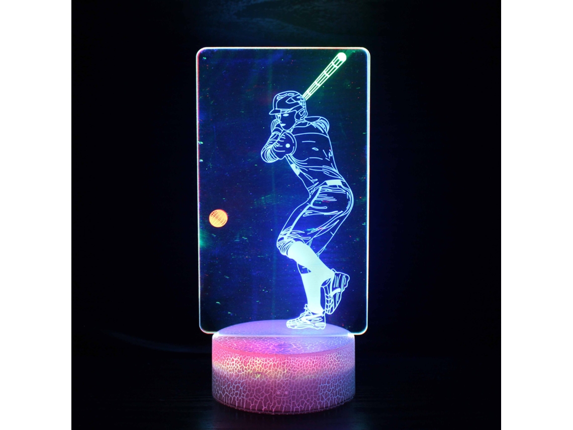 Lámpara Nocturna De Béisbol, 16 Colores Cambiantes Con Control Remoto, Visión Nocturna 3d Estéreo Henten Home