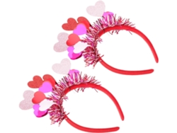 Lot De 2 Bandeaux De Cœur Rouge À Paillettes Serrage, Cabeza Doux Y Ajusté Para Femmes Y Filles A...