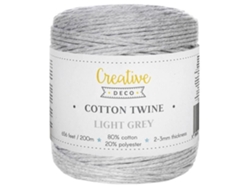 Cuerda Macrame Gris Claro 3Mm X 200M Hilo De Algodon Y Poliester /- Hilo Natural De 0 5 Mm De Grosor CREATIVE DECO