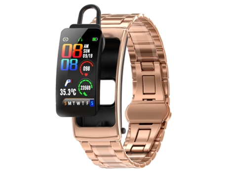 Smartwatch K20 1.14 '' Auricular con banda de acero Vida desmontable Soporte impermeable Llamada Bluetooth (oro rosa)