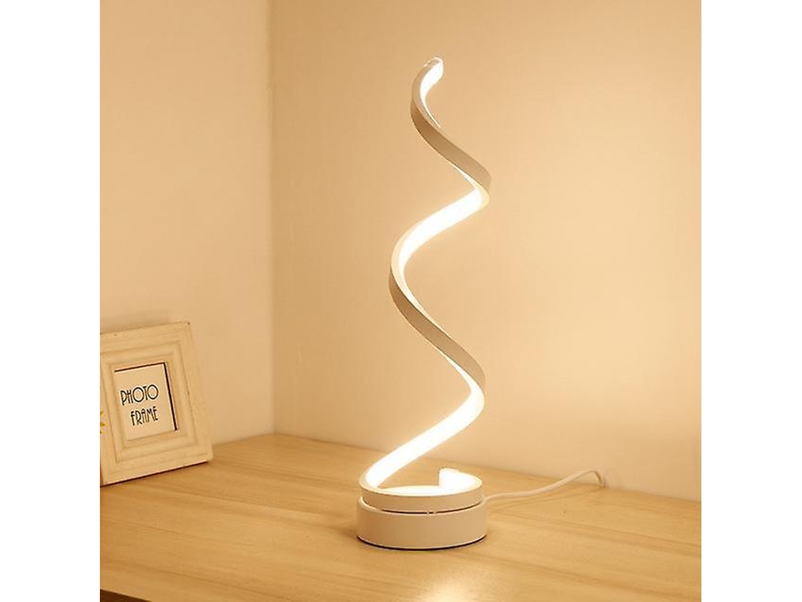 Lámpara de mesa espiral moderna Luz blanca para la sala de estar Dormitorio Luz de lectura (enchufe de EE. UU.) SLD