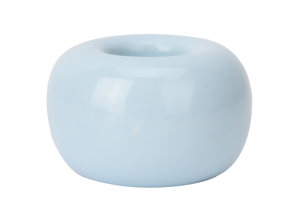 Portacepillos de dientes de cerámica con forma de dona, creativo y colorido, base multifuncional para cepillos de dientes, color azul