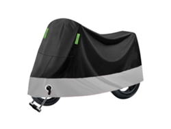 Funda Para Motocicleta Multifuncional Impermeable Y Resistente Al Viento Incluye 2 Tiras Reflectantes 4xl/295 X 110 X 140 Cm Negro Plata Gertiz