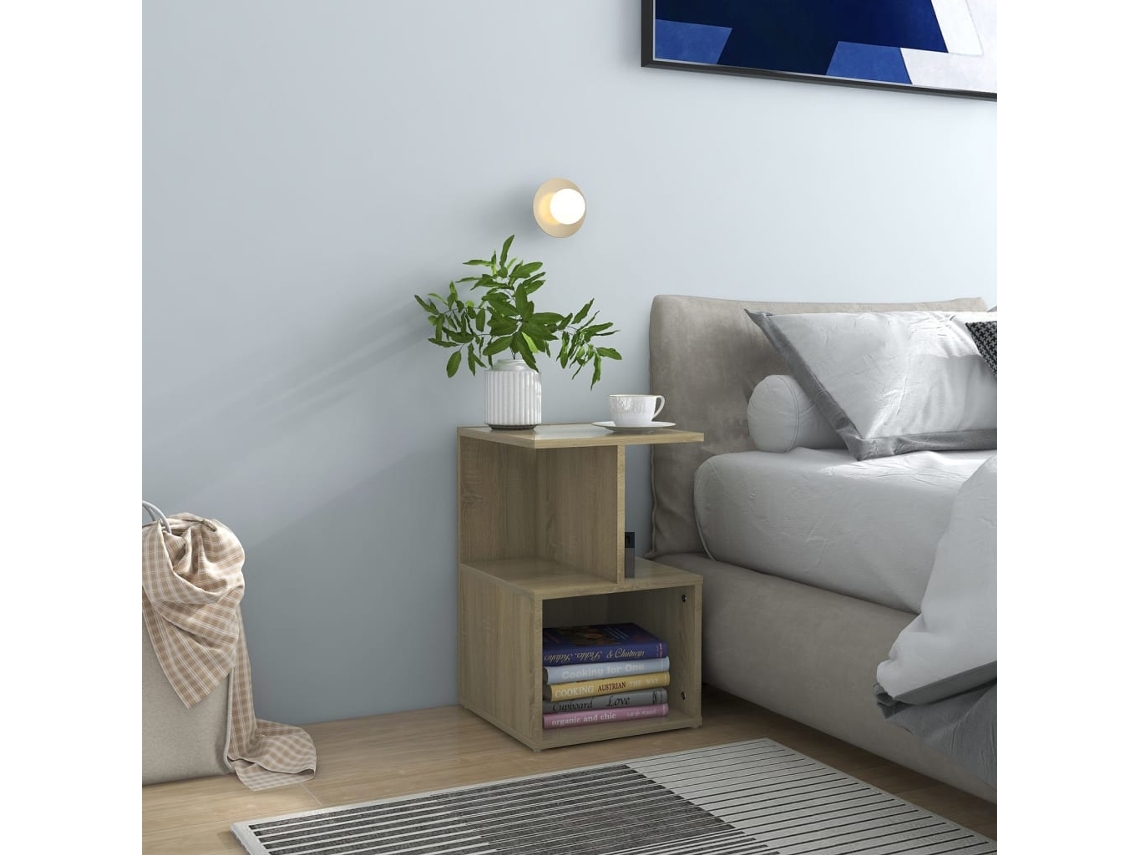 Mesitas de Noche LOVELY HOME Mesinha 2 Pcs 35X35X55 Cm Contrapl. Carvalho Sonoma