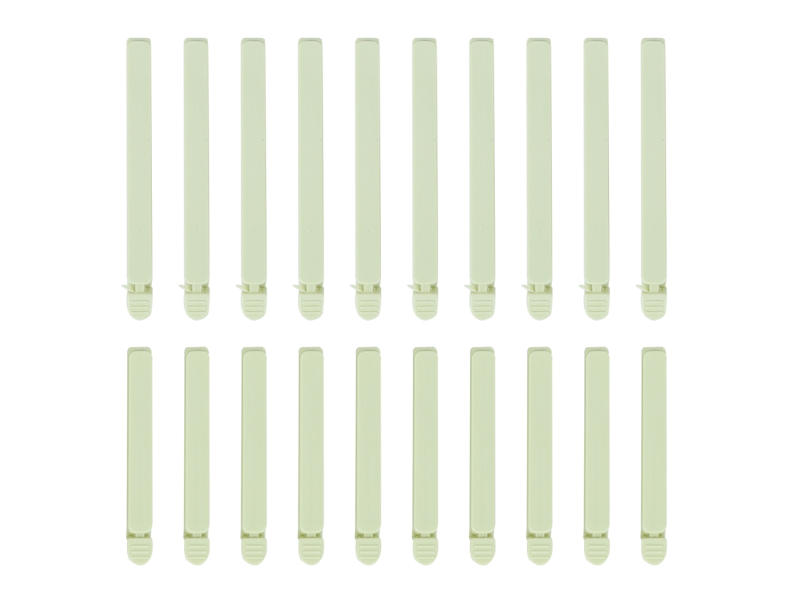 20 clips de sellado para bolsas de snacks, herramienta de sellado portátil para cocina, color verde.