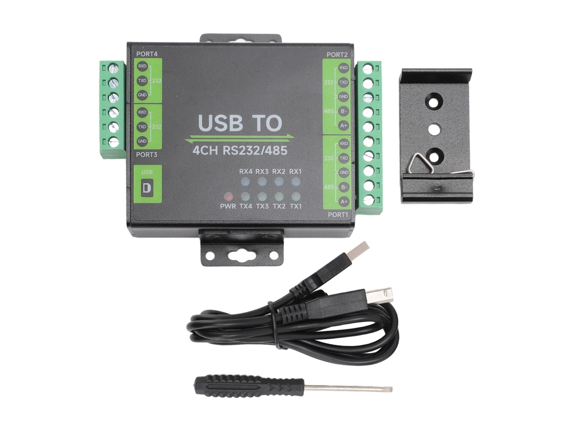 Convertidor Industrial Aislado Usb A Rs485 422 Con Protección Tvs E Indicadores Led.