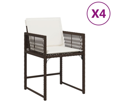 Conjunto 4 Silla De Jardín VIDAXL Marrón Poli Ratán